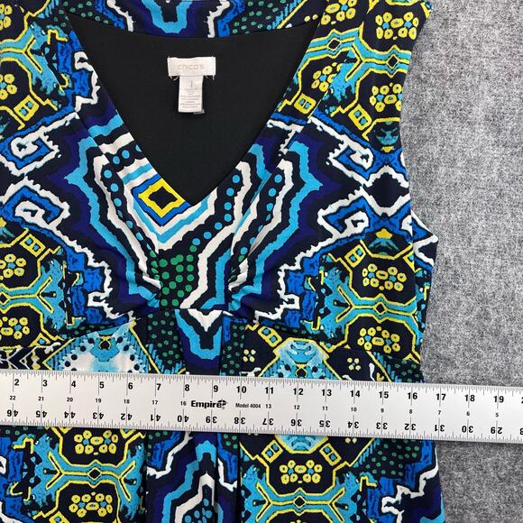 Chico's Women's Dress Size 1 Abstract Printed Maxi - Picture 8 of 11